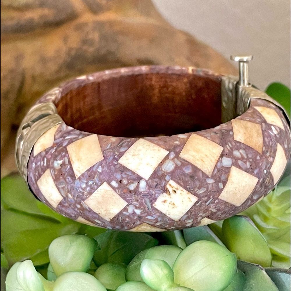 Wood bangle bracelet
